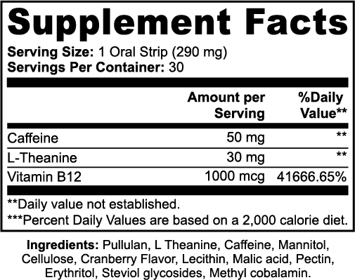 VELA Energy supplement facts